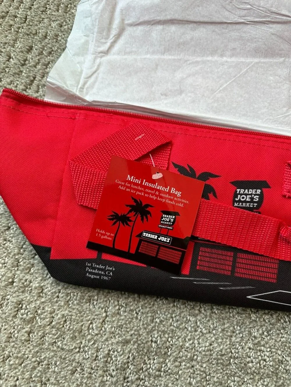 Trader Joes Mini Insulated bag RED